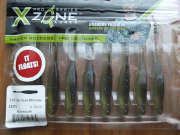 8 stuks X-Zone Lures  Hot Shot Minnow / kunstaas shads  beschikbaar voor biedingen