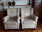 Fauteuil  2st  Leer  (Ledro), Huis en Inrichting, Fauteuils, Gebruikt, Minder dan 75 cm, Leer, Ophalen of Verzenden