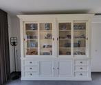 Prachtige, landelijke, witte buffet/vitrinekast., Huis en Inrichting, Kasten | Buffetkasten, Ophalen, 200 cm of meer, Zo goed als nieuw