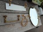 Vintage badkamer vis, planchet, 2 handdoekhouders, spiegel, Ophalen, Zo goed als nieuw, Overige typen