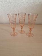 Vintage france champagneglazen rosaline flute glazen rose, Ophalen of Verzenden, Zo goed als nieuw, Overige typen
