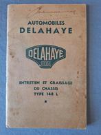 Instructie / onderhoud DELAHAYE Chassis Type 148 L -  FR, Ophalen of Verzenden