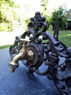 Gietijzeren tuinslanghouder met koperen kraan, Ophalen of Verzenden, Nieuw, Tuinslanghaspel