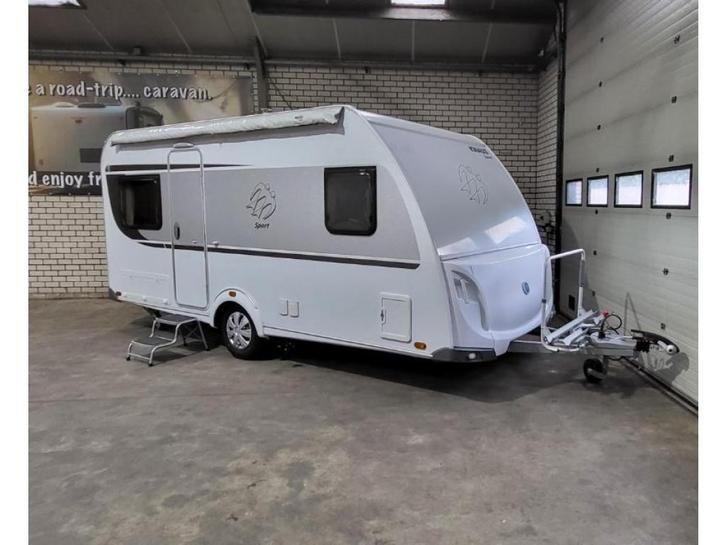Knaus Sport 450 FU / Frans bed / Rondzit / Mover, Caravans en Kamperen, Caravans, Bedrijf, tot en met 4, 1000 - 1250 kg, Rondzit