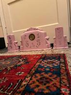 Vintage roze porseleinen klokkenstel, Ophalen of Verzenden