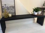 Handgemaakt hardhouten slatted bankje - maatwerk mogelijk, Huis en Inrichting, Stoelen, Ophalen, Nieuw, Zwart, Hout