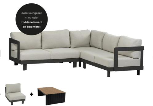 Functionele Tulum loungeset, aluminium, black en sand, Tuin en Terras, Tuinsets en Loungesets, Nieuw, Loungeset, Aluminium, Ophalen of Verzenden