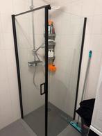 Zwarte Douchecabine - 80cm, Ophalen, Gebruikt, Met douche