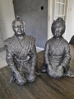 Japanese Pair of Geisha&Samurai, Antiek en Kunst, Kunst | Beelden en Houtsnijwerken, Ophalen of Verzenden
