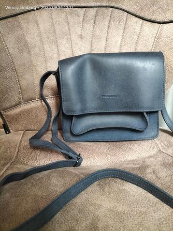 Enrico Benetti donkerblauwe leren crossbody tas beschikbaar voor biedingen