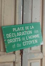 Vintage houten tekstbord,bord,burgerrechten,uit Frankrijk, Ophalen of Verzenden