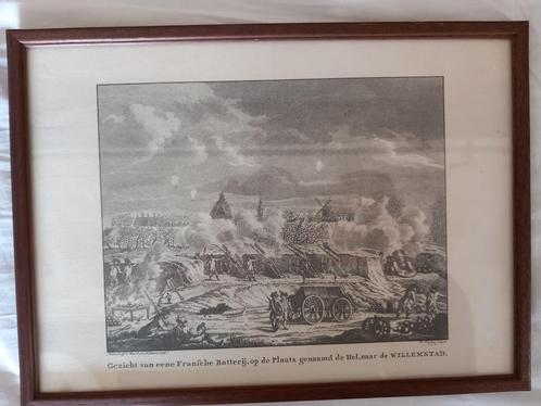 Fransche batterij op de Hel naar de Willemstad, artillerie, Verzamelen, Militaria | Algemeen, Overige soorten, Kunstobject, Nederland