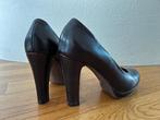 Alberto Fermani pumps donkerbruin slangenleren hak maat 38,5, Alberto Fermani, Pumps, Bruin, Ophalen of Verzenden