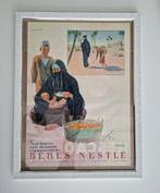 ingelijste Franse art deco advertentie, Nestle jaren 30 1935, Ophalen of Verzenden, Gebruikt, Overige typen