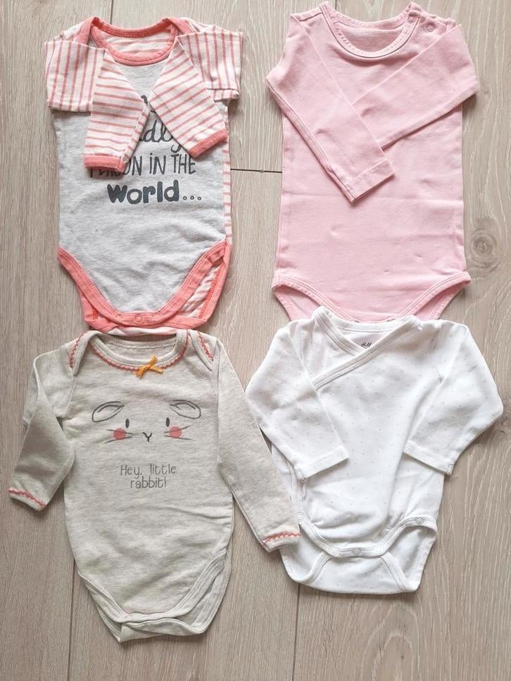 4 Rompers.lange mouw Maat. 50/56, Nacht- of Onderkleding, Meisje, Divers, Ophalen of Verzenden