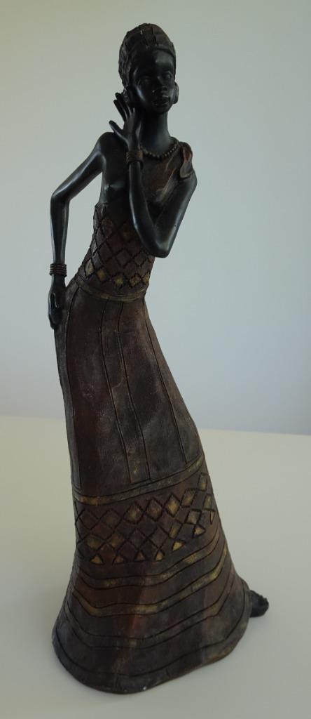 Vintage Beeld van Afrikaanse Vrouw met Lange Jurk, Antiek en Kunst, Kunst | Beelden en Houtsnijwerken, Ophalen
