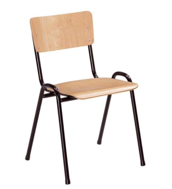 MN Kantinestoel Hout Stapelbaar fe3f8, Huis en Inrichting, Stoelen, Nieuw, Vijf, Zes of meer stoelen, Hout, Zwart, Ophalen of Verzenden