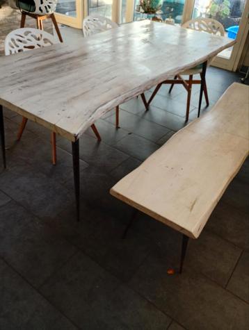 Boomstamtafel,boomstam bank en sidetable  beschikbaar voor biedingen