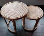 Rotan bijzet tafeltjes, Tuin en Terras, Tuintafels, Ophalen, Zo goed als nieuw, Rond