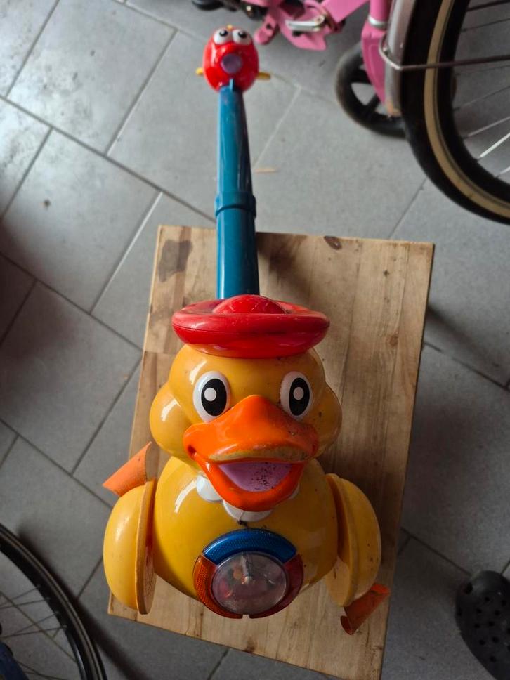 Vintage Eend Duwspeelgoed, Kinderen en Baby's, Speelgoed | Buiten | Voertuigen en Loopfietsen, Gebruikt, Duwvoertuig, Ophalen