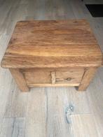 Houten salontafel met lade, Ophalen, Gebruikt, 100 tot 150 cm, Teakhout
