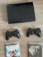 Ps3 + 2 controllers + 2 spellen, Ophalen of Verzenden, Zo goed als nieuw, Met 2 controllers, Slim