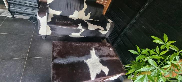 2 zits bank koeienhuid, Huis en Inrichting, Banken | Bankstellen, Gebruikt, 75 tot 100 cm, Ophalen of Verzenden