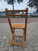6 zeer degelijke houten inklapbare stoelen, Huis en Inrichting, Stoelen, Ophalen, Gebruikt, Bruin