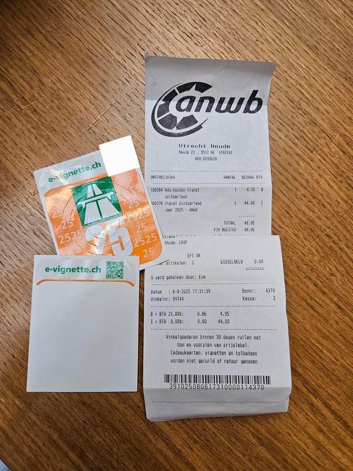 Vignet Zwitserland - Nieuw, Tickets en Kaartjes, Autovignetten