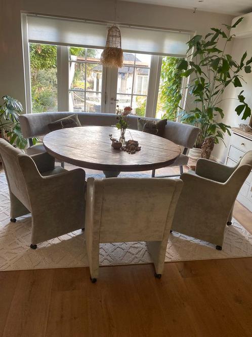 Verrijdbare eetkamer fauteuils 4x, Huis en Inrichting, Complete eetkamers, Gebruikt, 4 tot 6 stoelen, Ophalen