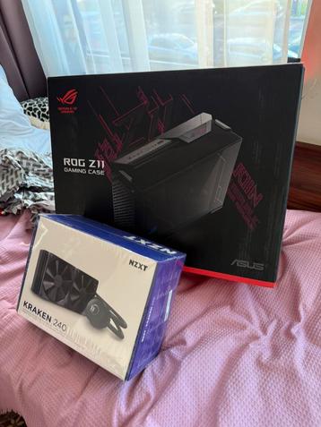 New ASUS ROG z11 pc case+new aio NZXT KRAKEN 240mm beschikbaar voor biedingen