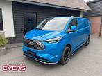 Ford E-Transit Cust. 340 L2H1 Limited 65 kWh 218PK 18 inch M, Auto's, Automaat, Zwart, Blauw, 470 min
