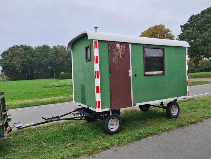 Brouwer Holland 400x195cm schaftwagen schaftkeet pipowagen, Doe-het-zelf en Verbouw, Bouwketen en Schaftketen, Gebruikt, Ophalen