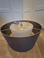 Hanglamp met 2 linnen kappen antraciet - 61cm & 40cm, Ophalen, Zo goed als nieuw, Stof, Modern