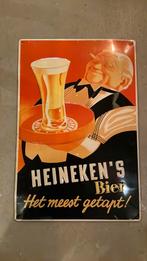 Heineken metalen relief reclamebord, Verzamelen, Merken en Reclamevoorwerpen, Ophalen of Verzenden, Zo goed als nieuw, Reclamebord