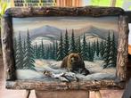 Uniek, handgemaakt Beren schilderij tekoop!!!, 50 tot 75 cm, Nieuw, Ophalen of Verzenden, 75 tot 100 cm