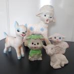 5 retro schaapjes / beestjes / piep / rubber speelgoed, Ophalen, Gebruikt