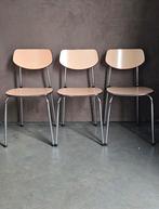3 retro vintage formica stoelen keukenstoelen zalm roze, Ophalen, Gebruikt, Overige kleuren, Twee
