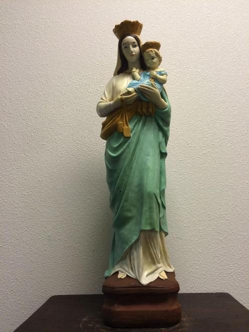 Maria met kind, prachtig vol stenen beeld in kleur!!, Antiek en Kunst, Antiek | Religie, Ophalen of Verzenden