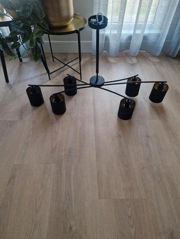 QAZQA Loft Plafondlamp Zwart/Goud - Hotel Chique beschikbaar voor biedingen