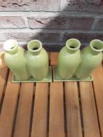 2 LEUKE GROENE VAASJES, Aardewerk of Porselein, Ophalen of Verzenden, Zo goed als nieuw, Minder dan 50 cm
