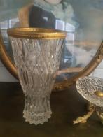 Antieke kristallen vaas met bronzen rand, Antiek en Kunst, Antiek | Woonaccessoires, Ophalen of Verzenden