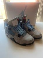 Air Jordan 4 Retro University Blue, Blauw, Ophalen of Verzenden, Sneakers of Gympen, Gedragen