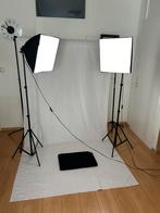 Fotografie Fotostudio opstelling met lampen en achterwand, Audio, Tv en Foto, Fotografie | Fotostudio en Toebehoren, Ophalen of Verzenden