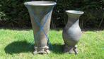 zwart aardewerk vaas H41 cm. rechts, Zwart, Aardewerk of Porselein, Ophalen of Verzenden, Zo goed als nieuw