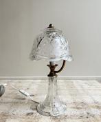 Vintage kristallen glazen tafellamp, Minder dan 50 cm, Ophalen of Verzenden, Zo goed als nieuw