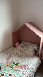 Houten huis ombouw voor bed achterzijde roze, Ophalen, Zo goed als nieuw, 180 cm of meer, 85 tot 100 cm