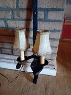 Mooie zwarte ijzeren wandlamp., Ophalen, Gebruikt, Metaal, Retro