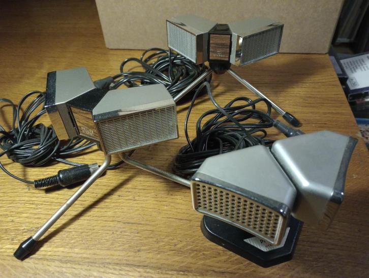 3 x Philips vintage stereo-microfoon, Muziek en Instrumenten, Microfoons, Gebruikt, Overige typen, Ophalen of Verzenden