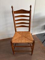 6 licht eiken knopstoelen met rieten zitting, Ophalen, Gebruikt, Bruin